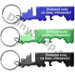 Breloc aluminiu camion, Domnul este cu tine viteazule!